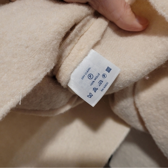 Lands' End Kids Wool Cream Button Up Coat Size 14 - Picture 6 of 7